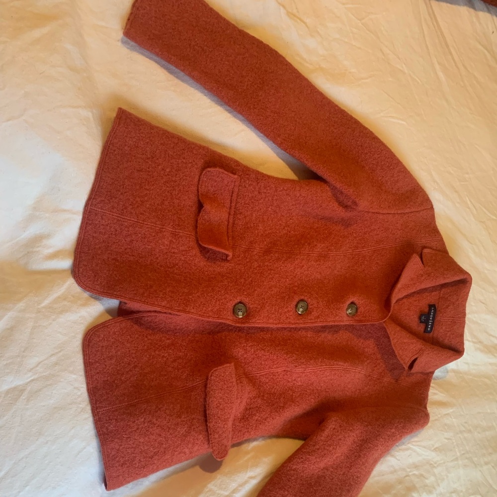 Coral colored wool blazer